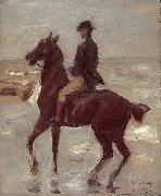 Max Liebermann Reiter am Strand nach links oil painting